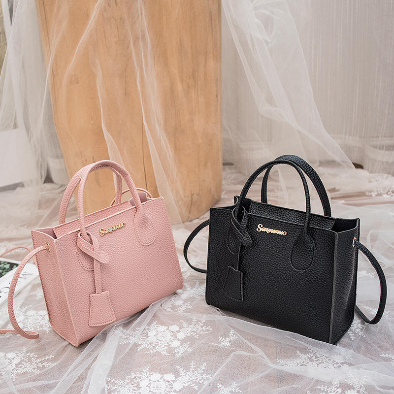 Premium Pink Textured Leather Handbag with Knot Detail