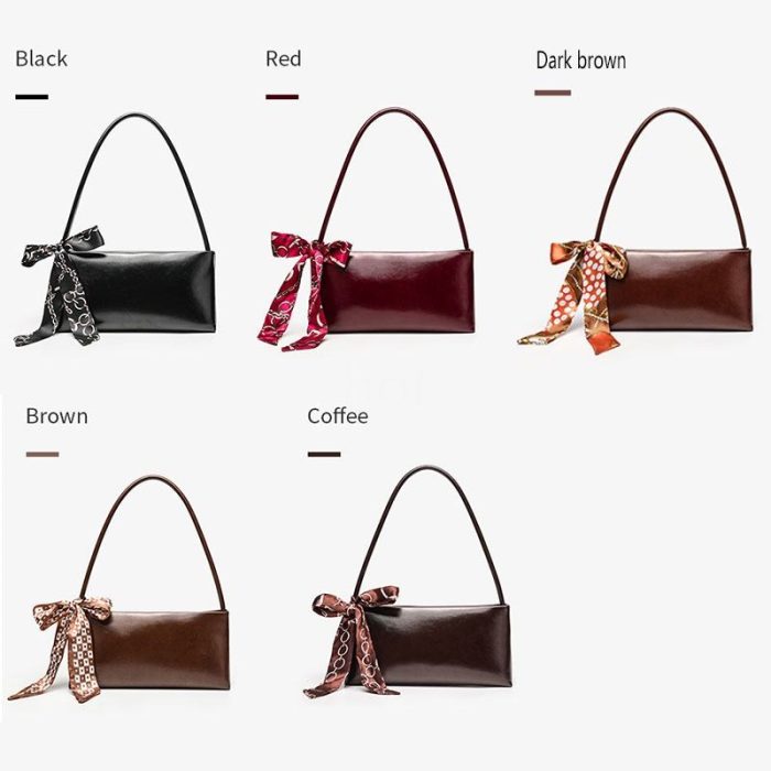 Chic Glossy Espresso Rectangular Bag - Image 5