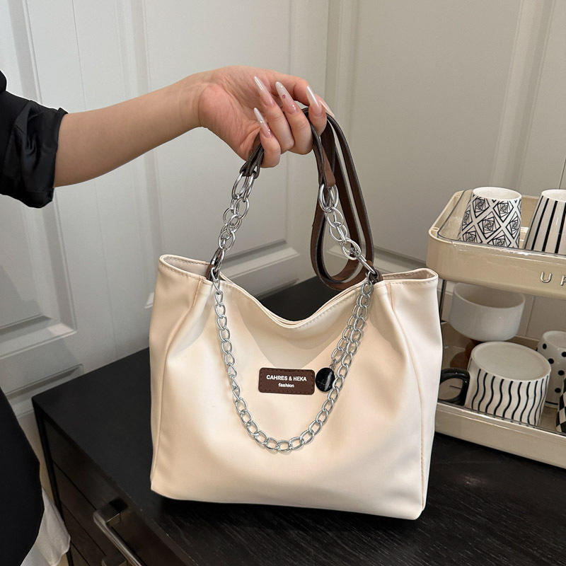 Premium Minimalist Bucket Shoulder Bag for Women in Khaki